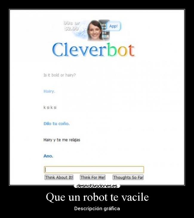 Que un robot te vacile - Descripción gráfica