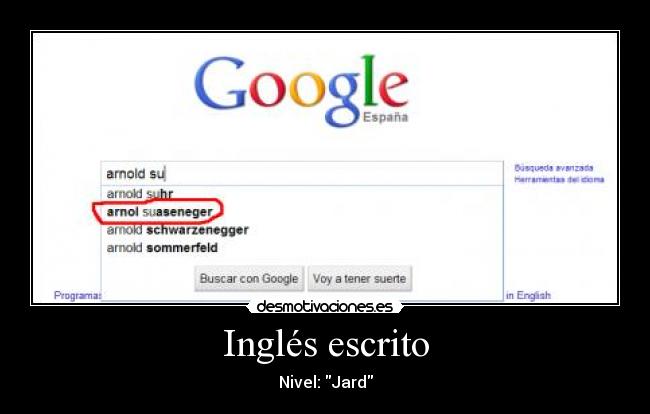 Inglés escrito - Nivel: Jard