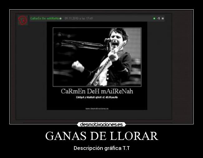 GANAS DE LLORAR - Descripción gráfica T.T