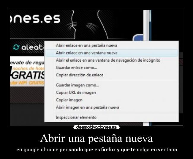 Abrir una pestaña nueva - en google chrome pensando que es firefox y que te salga en ventana