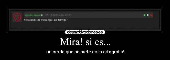 Mira! si es... - un cerdo que se mete en la ortografia!