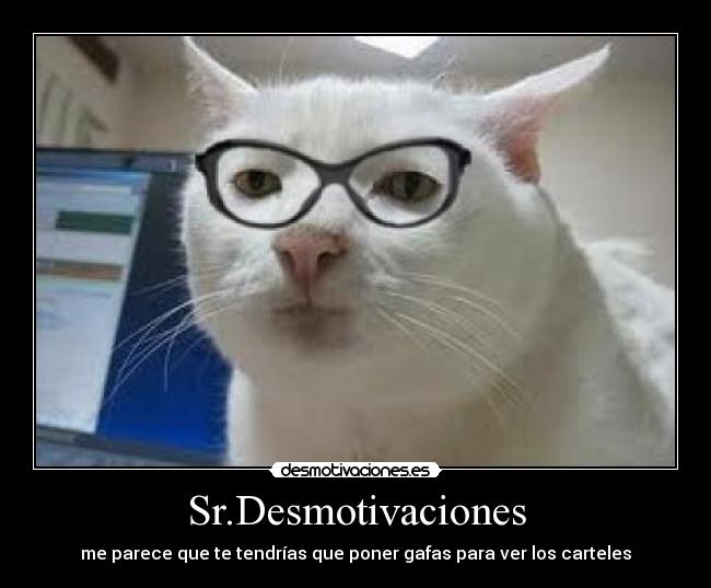 Sr.Desmotivaciones - me parece que te tendrías que poner gafas para ver los carteles