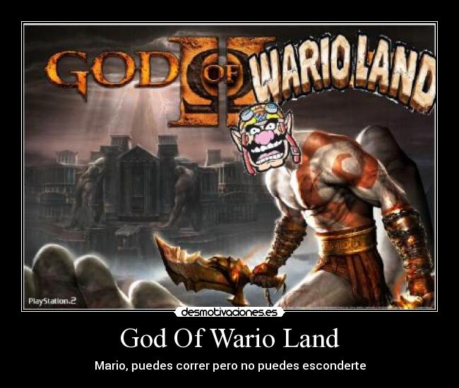 carteles mario god war land wario videojuego desmotivaciones