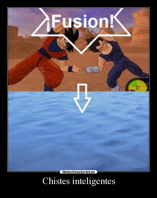 carteles goku vegeta fusion agua desmotivaciones
