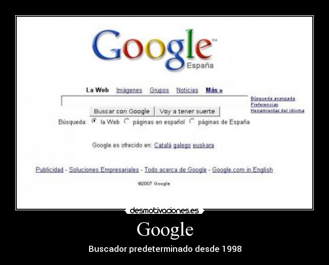 Google - Buscador predeterminado desde 1998