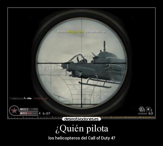 ¿Quién pilota - los helicopteros del Call of Duty 4?