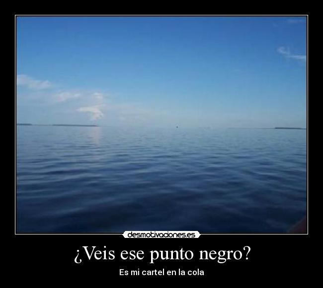 ¿Veis ese punto negro? - Es mi cartel en la cola