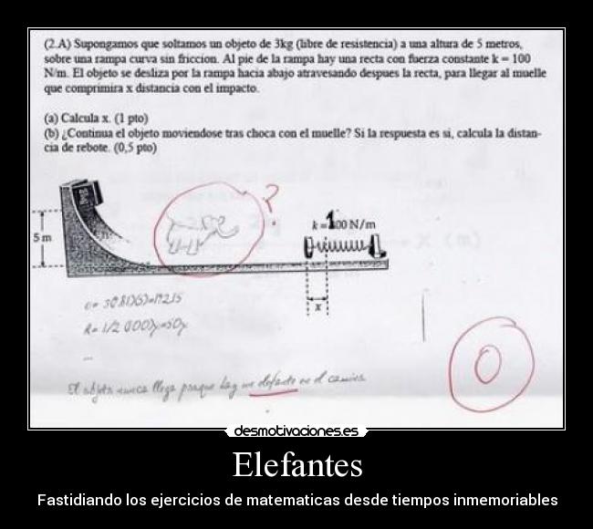 Elefantes - Fastidiando los ejercicios de matematicas desde tiempos inmemoriables
