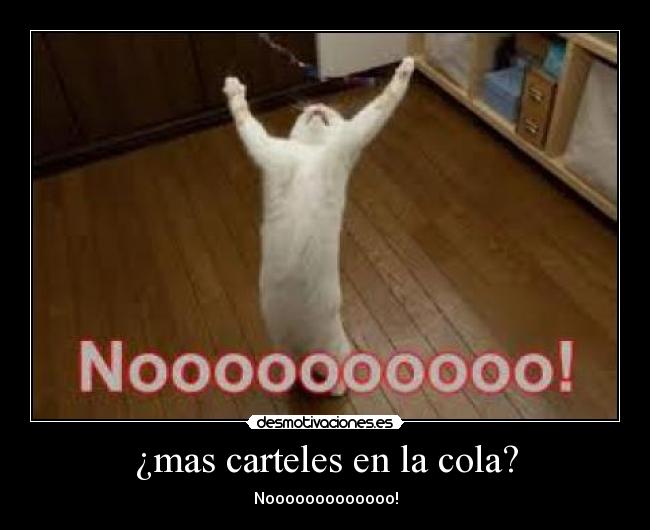 ¿mas carteles en la cola? - Nooooooooooooo!