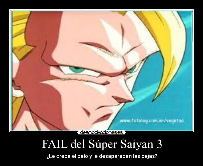 FAIL del Súper Saiyan 3 - ¿Le crece el pelo y le desaparecen las cejas?