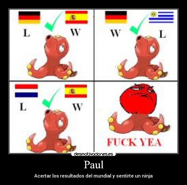 Paul - Acertar los resultados del mundial y sentirte un ninja