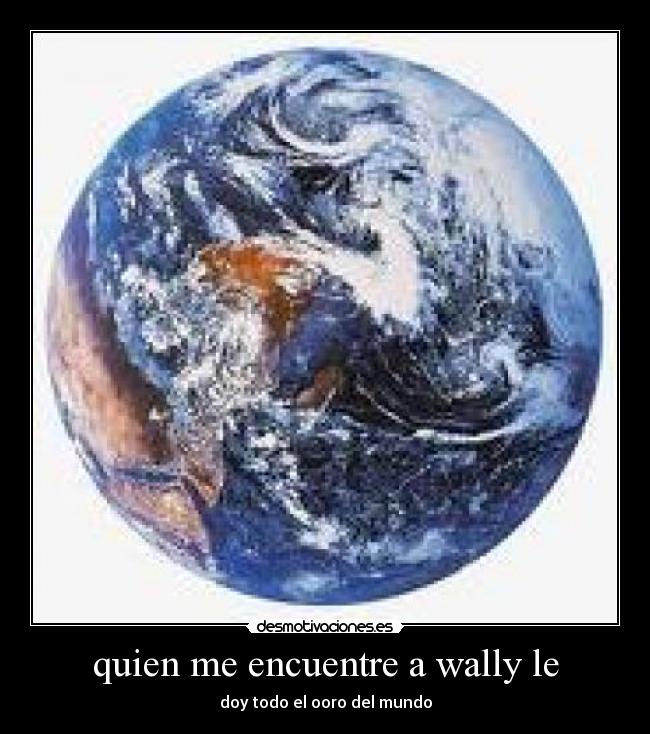quien me encuentre a wally le - doy todo el ooro del mundo