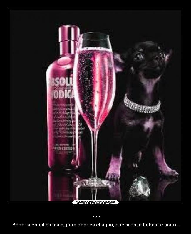 ... - Beber alcohol es malo, pero peor es el agua, que si no la bebes te mata...