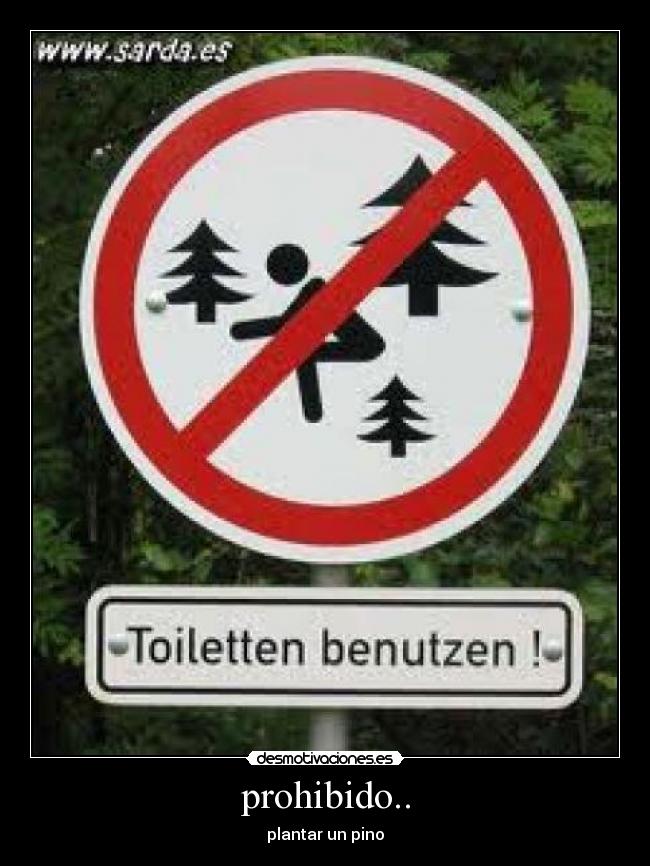 prohibido.. - plantar un pino