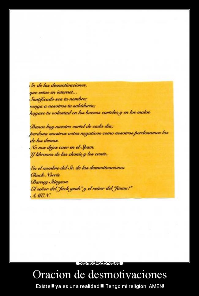 Oracion de desmotivaciones -