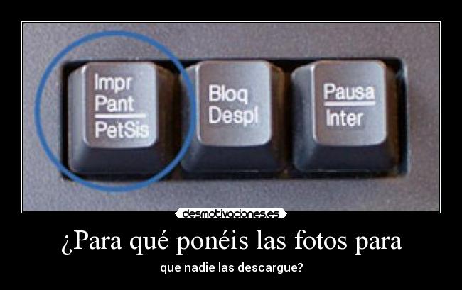 ¿Para qué ponéis las fotos para - que nadie las descargue?
