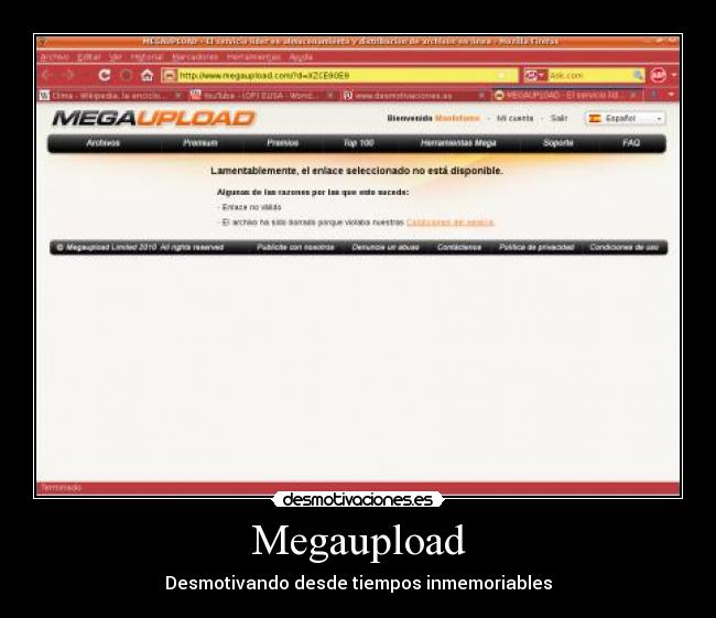 carteles megaupload desmotivacion internet desmotivaciones