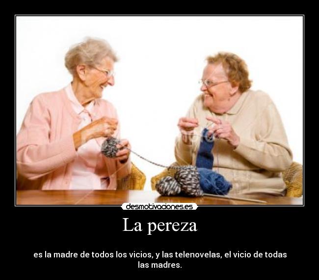 La pereza -
es la madre de todos los vicios, y las telenovelas, el vicio de todas las madres.