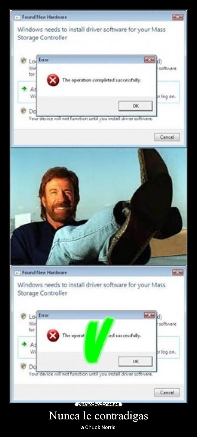 Nunca le contradigas - a Chuck Norris!