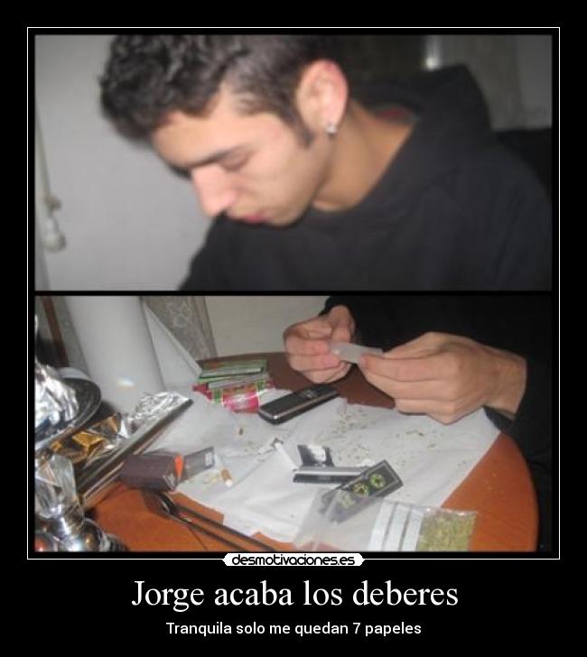 Jorge acaba los deberes -