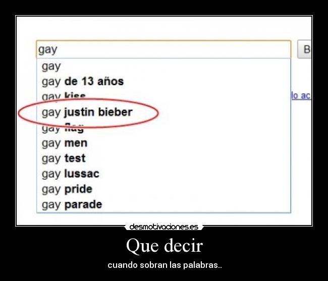 Que decir - cuando sobran las palabras..