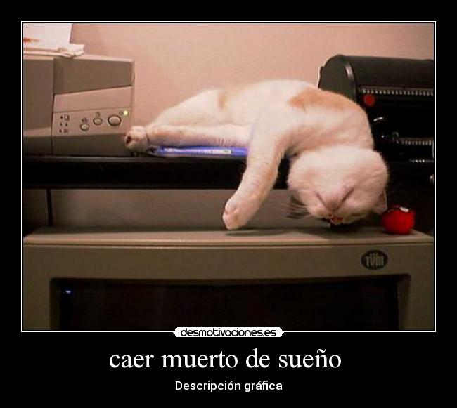 caer muerto de sueño  - 