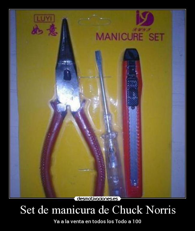 carteles chuck norris manicura chinos desmotivaciones