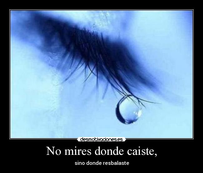 No mires donde caiste, -