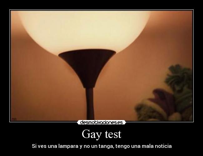 Gay test - Si ves una lampara y no un tanga, tengo una mala noticia