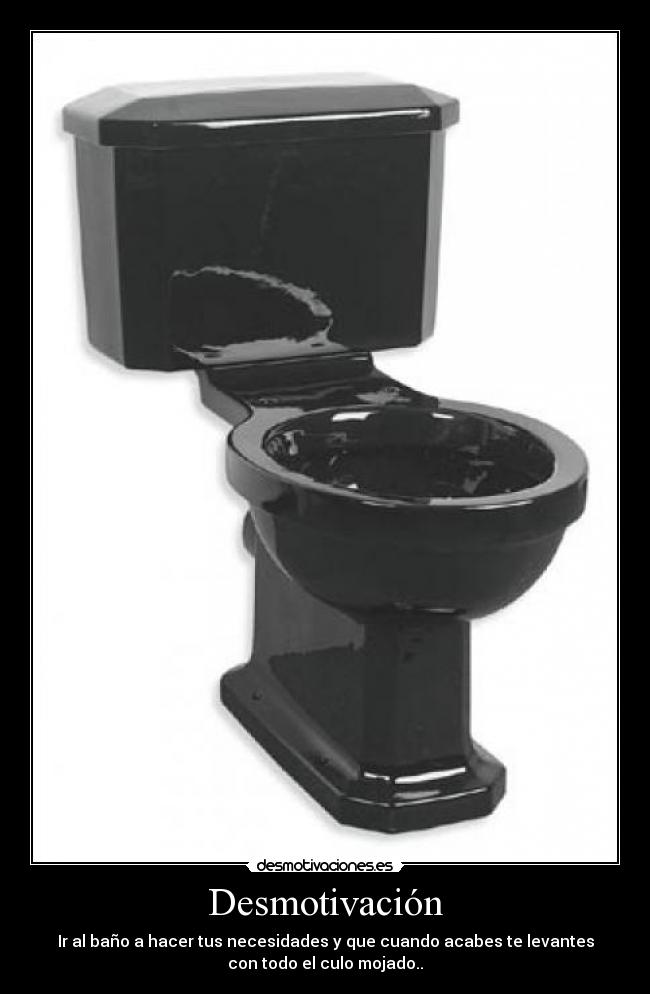 Desmotivación - Ir al baño a hacer tus necesidades y que cuando acabes te levantes
con todo el culo mojado..