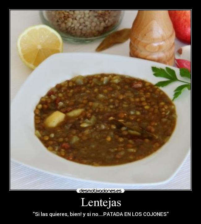 carteles lentejas desmotivaciones