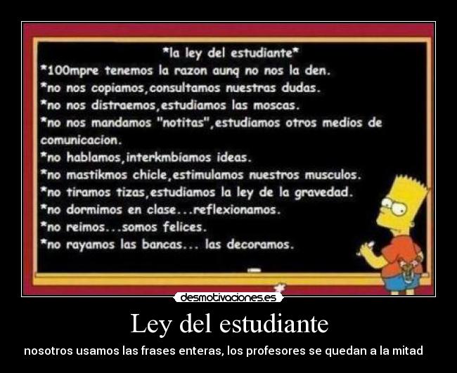 Ley del estudiante -