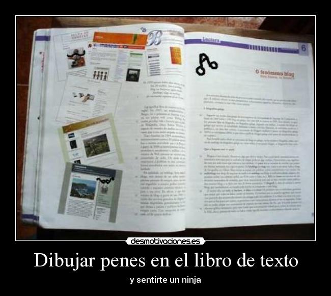 Dibujar penes en el libro de texto -