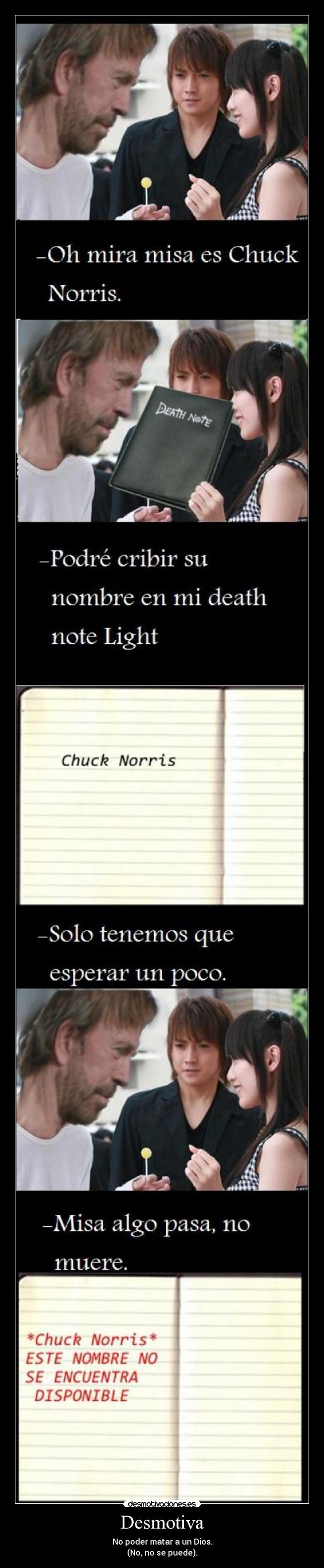 Desmotiva - No poder matar a un Dios.
(No, no se puede).