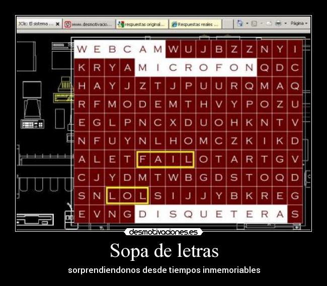 Sopa de letras - sorprendiendonos desde tiempos inmemoriables