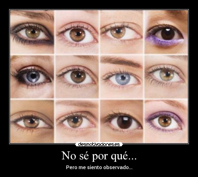 No sé por qué... - Pero me siento observado...