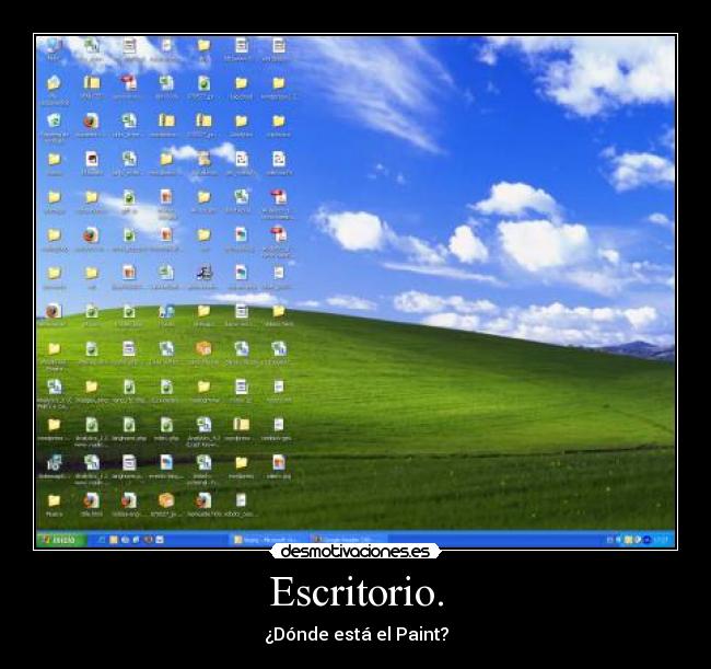 Escritorio. - ¿Dónde está el Paint?