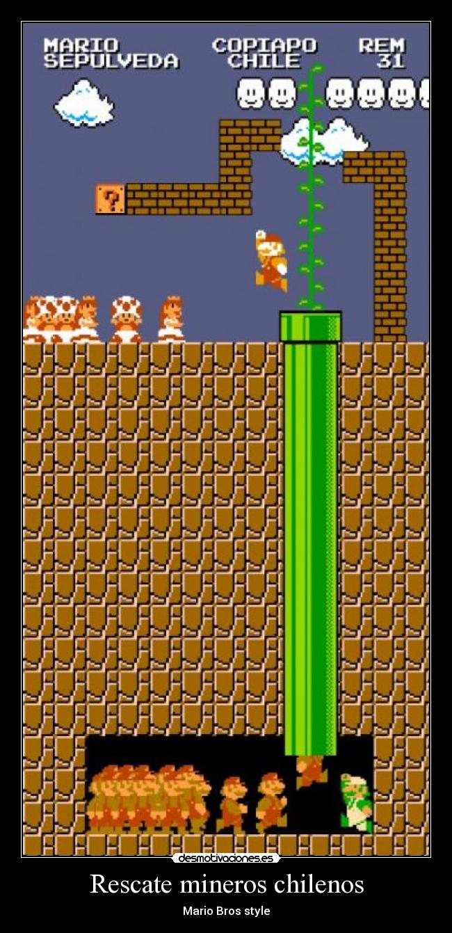 Rescate mineros chilenos - Mario Bros style