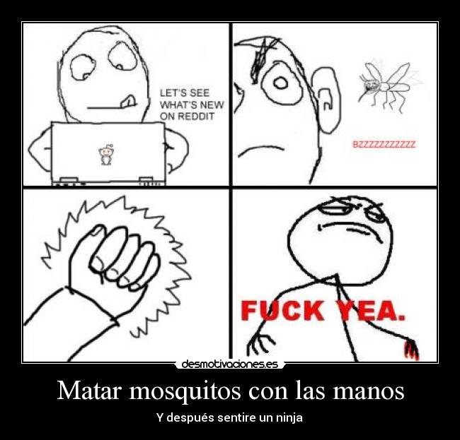 Matar mosquitos con las manos -