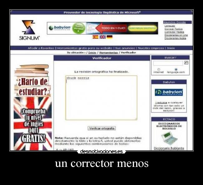 un corrector menos - 