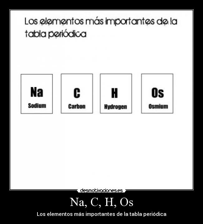 Na, C, H, Os - Los elementos más importantes de la tabla periódica