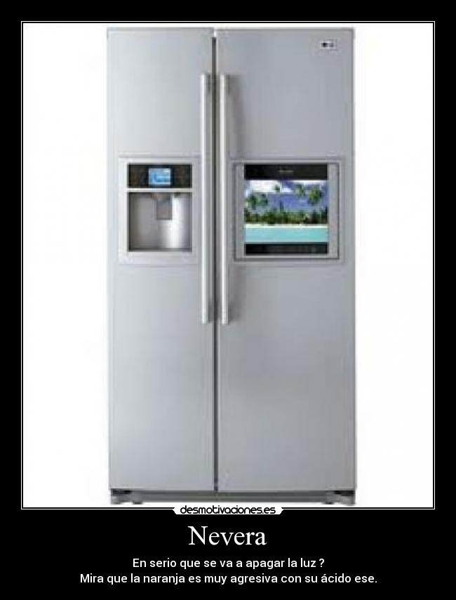 carteles nevera luz naranja bikei desmotivaciones