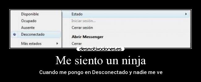 Me siento un ninja - Cuando me pongo en Desconectado y nadie me ve