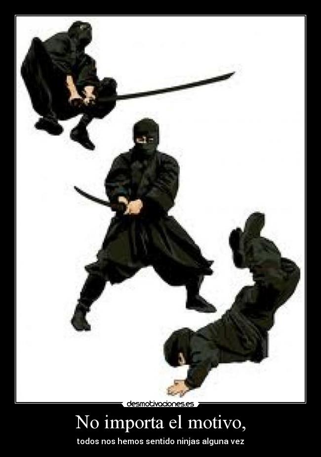 No importa el motivo, - todos nos hemos sentido ninjas alguna vez