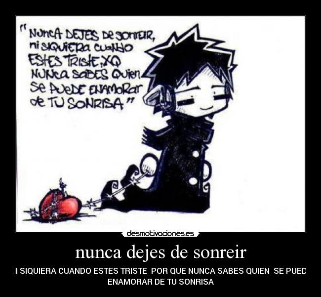 nunca dejes de sonreir -