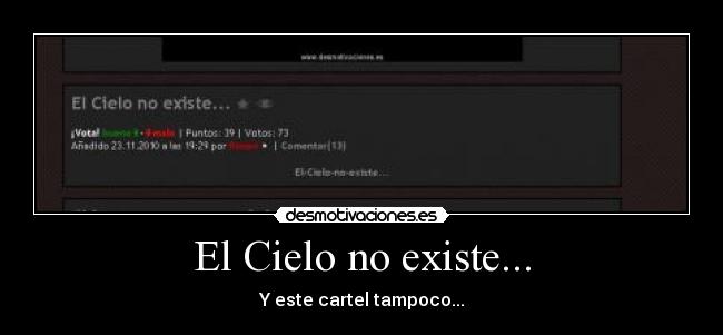 El Cielo no existe... - 