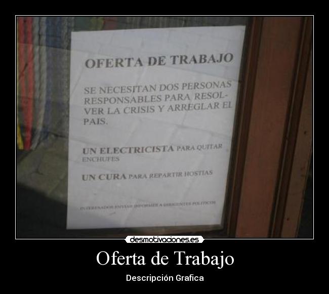 carteles trabajo oferta trabajo desmotivaciones