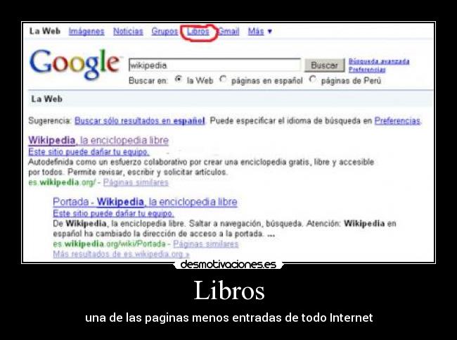 Libros - una de las paginas menos entradas de todo Internet