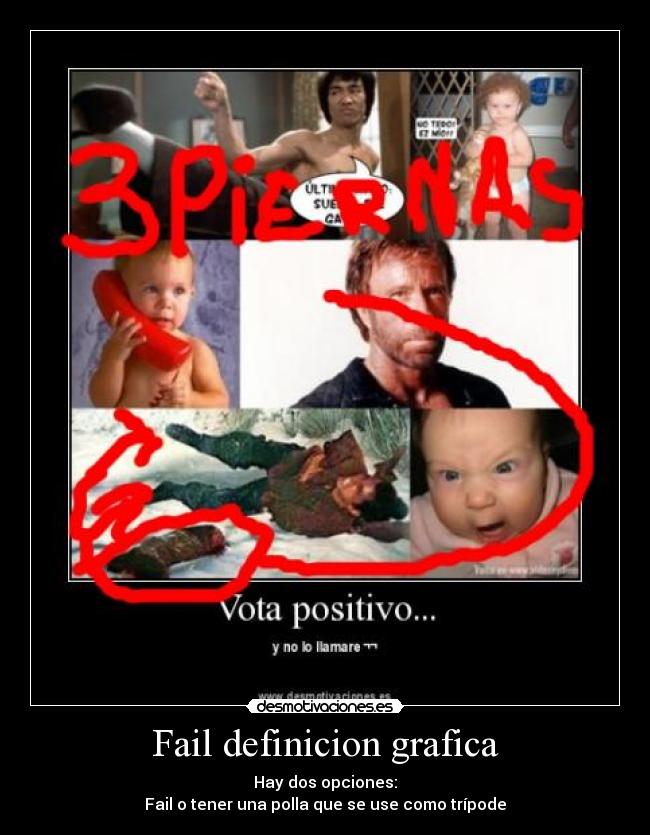 Fail definicion grafica - Hay dos opciones:
Fail o tener una polla que se use como trípode