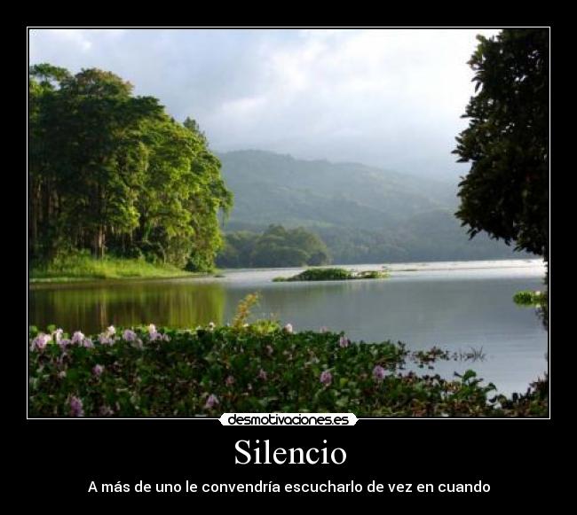 Silencio - A más de uno le convendría escucharlo de vez en cuando